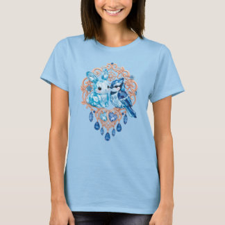 T-shirt Crystal Blue Bunny and Blue Jay Heart