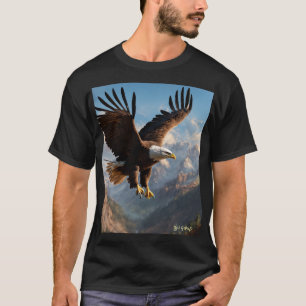 T-shirt Crystal Eagle en Vol – Symbole d'Indépendance &