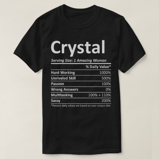 T-shirt CRYSTAL Nutrition Nom personnalisé Funny Christma (Design devant)