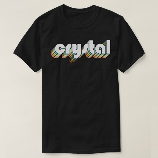 T-shirt Crystal Retro Rainbow Typographie style défraîchi (Design devant)