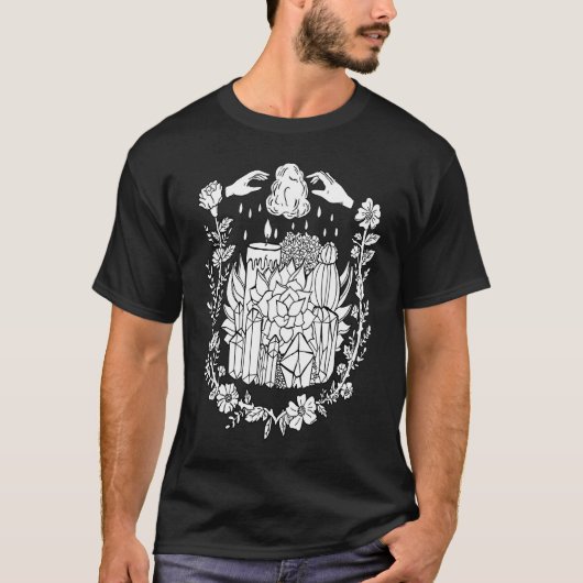 T-shirt Crystals and Succulents Witchy (Devant)