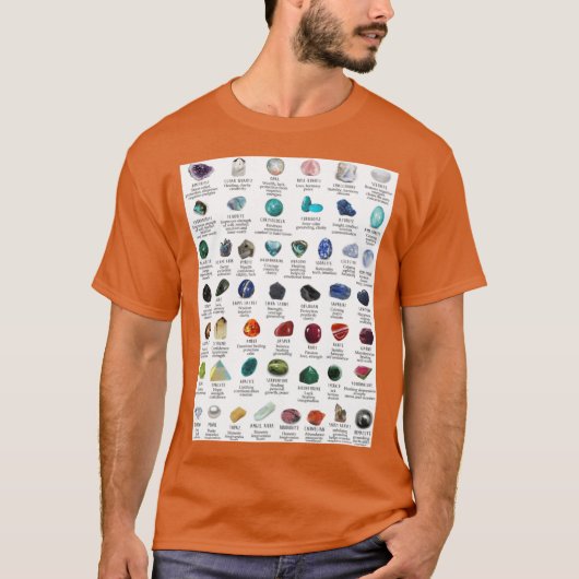 T-shirt crystals gemstones identification Premium retro (Devant)