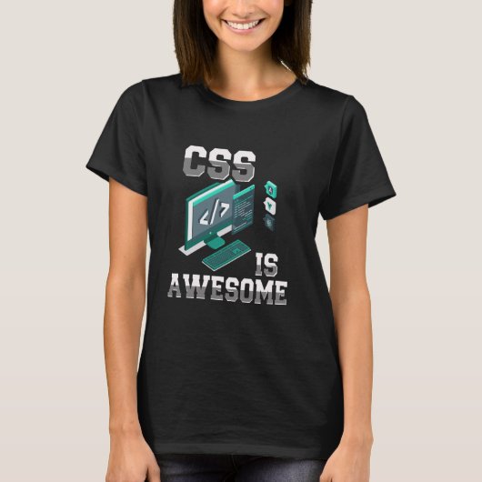 T-shirt CSS est drôle de développeur Web de codage program (Devant)