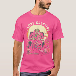 T-shirt Cthulhu au crochet J'adore la création drôle d'hor