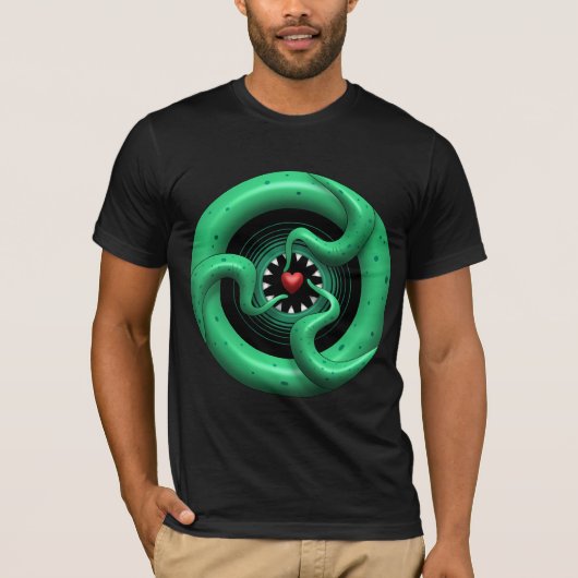 T-shirt Cthulhu Heart Basic Bella Canvas (Devant)
