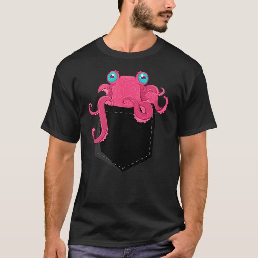 T-shirt Cthulhu Octopus Pocket Funny Steampunk Kraken (Devant)