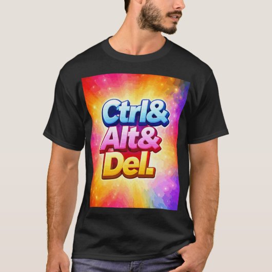 T-shirt ctrl alt del geek (Devant)