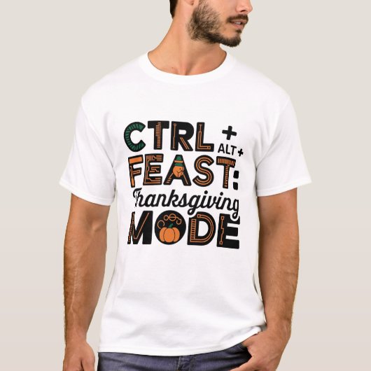 T-shirt CTRL + ALT + Fête : Mode Thanksgiving (Devant)