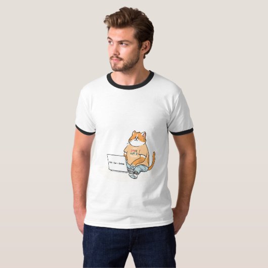 T-shirt Ctrl Cat Delete Funny Cat Laptop Tee (Devant entier)