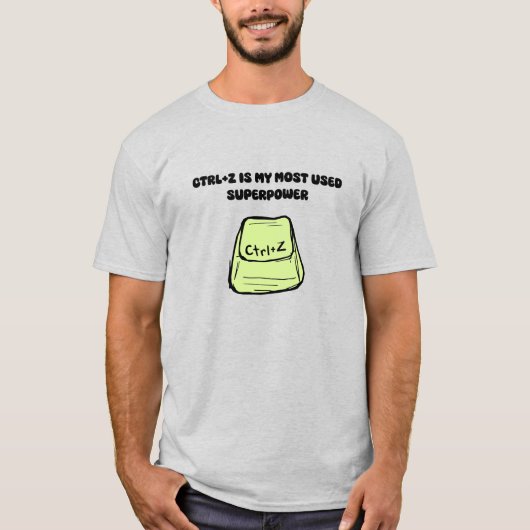 T-shirt Ctrl+Z Superpuissance Commande Annuler Design Humo (Devant)