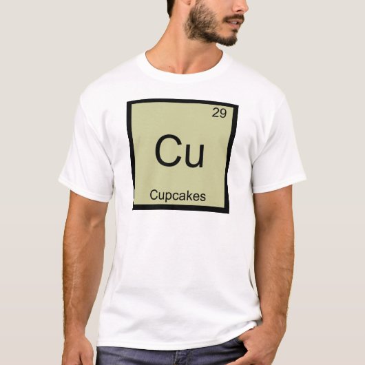 T-shirt Cu - Cupcakes Funny Chimie Élément Symbole Tee (Devant)