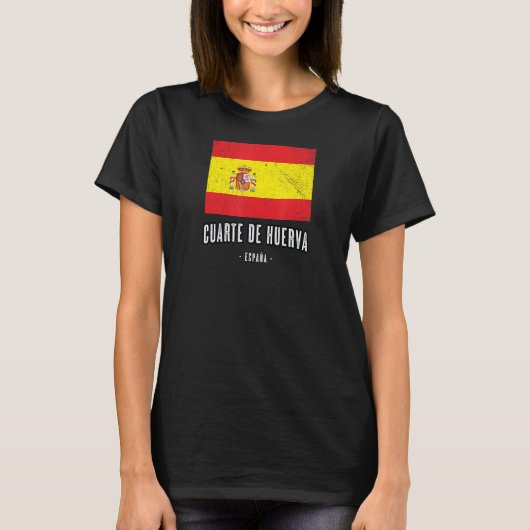 T-shirt Cuarte De Huerva Espagne Es Drapeau Ville Bandera  (Devant)