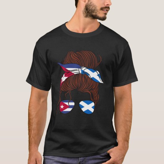 T-shirt Cuba and Scotland Mix Half Cuban half Scottish (Devant)