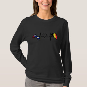 T-shirt Cuba Belgique Drapeau Cubain Belge Battement de co