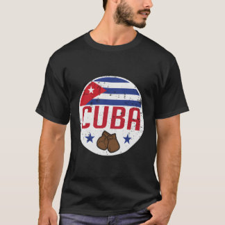 T-shirt Cuba Boxer Club Gym Boxer Gants Drapeau Supporter