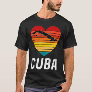 T-shirt Cuba Carte d'ADN de la fierté cubaine Drapeau Rétr