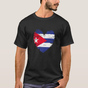 T-shirt Cuba Coeur Cuba Drapeau cubain Fierté cubaine