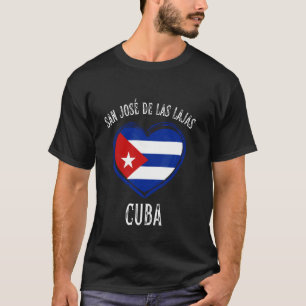 T-shirt Cuba Drapeau Coeur San Jose De Las Lajas Ville