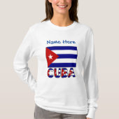 T-shirt Cuba et bleu foncé Drapeau cubain Personnalisation (Devant)