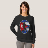 T-shirt Cuba Flag Baseball Hitter Cuban Flag (Devant entier)