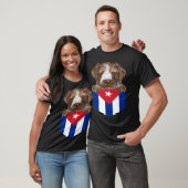 T-shirt Cuba Flag German Wirehaired Pointer Dog In Pocket (Unisexe)