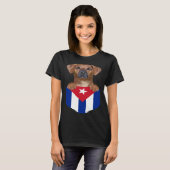 T-shirt Cuba Flag Rhodesian Ridgeback Dog In Pocket (Devant entier)