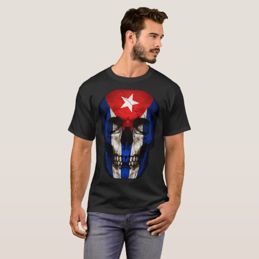T-shirt Cuba Flag Skull Cuban Roots Proud Patriotic (Devant entier)