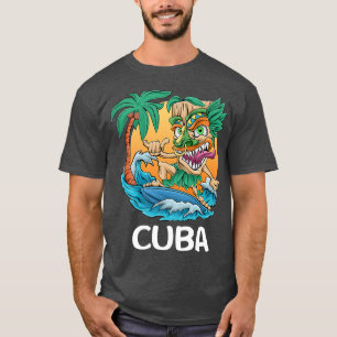 T-shirt Cuba Palm Tree Surf Plage Vacances Tiki Homme Pré