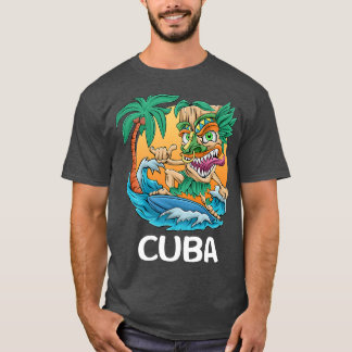 T-shirt Cuba Palm Tree Surf Plage Vacances Tiki Homme Pré
