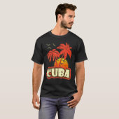 T-shirt Cuba Summer Palm Trees 80s Beach Sunset (Devant entier)