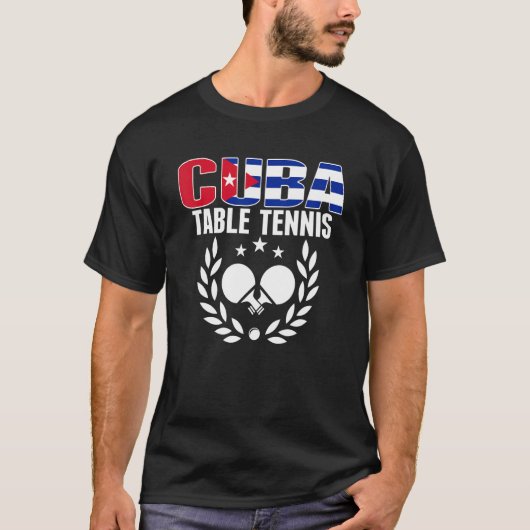 T-shirt Cuba Table Tennis Cuba Ping Pong Team Support (Devant)