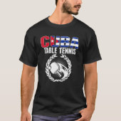 T-shirt Cuba Table Tennis Cubain Ping Pong Supporter Sp (Devant)