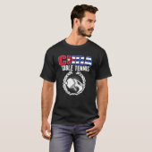 T-shirt Cuba Table Tennis Cubain Ping Pong Supporter Sp (Devant entier)