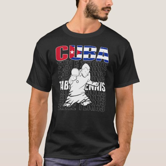 T-shirt Cuba Table Tennis   Support Cuban Ping Pong Team 3 (Devant)