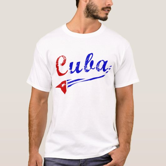 T-shirt Cuba : Une chemise avec un drapeau cubain (Devant)