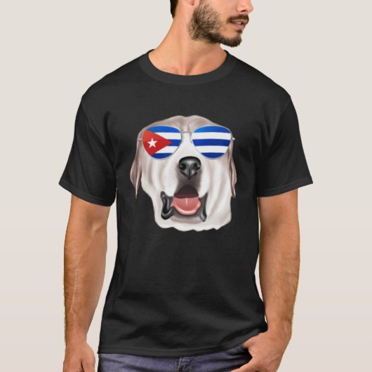 T-shirt Cuban Flag Great Pyrenee Dog Cuba Pocket (Devant)