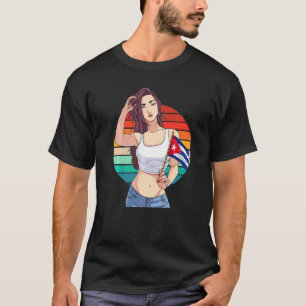 T-shirt Cubanita Fille Drapeau Cuba Hispanique Fierté Cuba