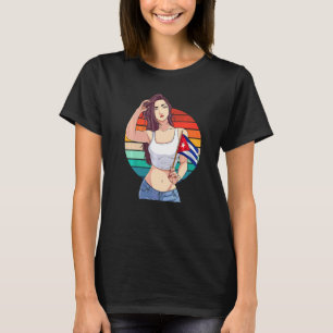 T-shirt Cubanita Fille Drapeau Cuba Hispanique Fierté Cuba