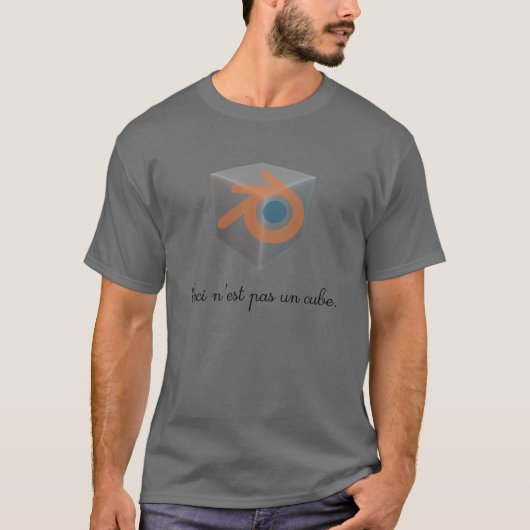 T-shirt Cube bleu 3D (Devant)