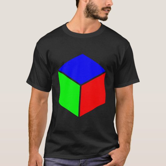 T-shirt Cube - Bleu, Vert et Rouge (Devant)