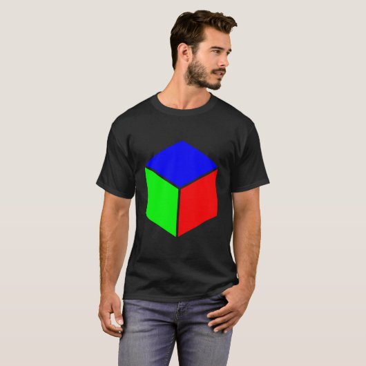 T-shirt Cube - Bleu, Vert et Rouge (Devant entier)