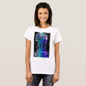T-shirt Cube de puzzle chrome futuriste (Devant entier)
