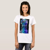 T-shirt Cube de puzzle chromé futuriste (Devant entier)