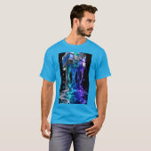 T-shirt Cube de puzzle chrome futuriste (Devant entier)
