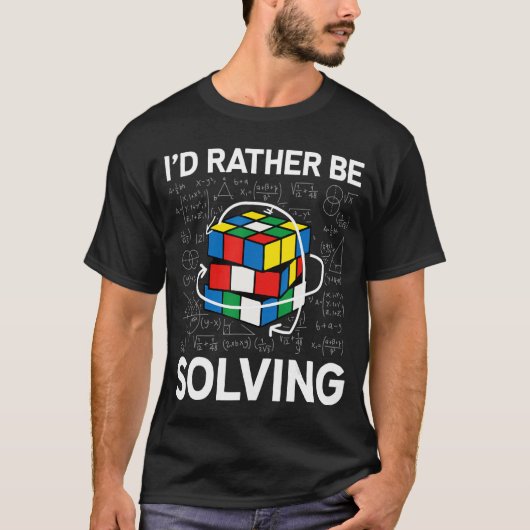 T-shirt Cube de puzzle concurrentiel Je préférerais résoud (Devant)