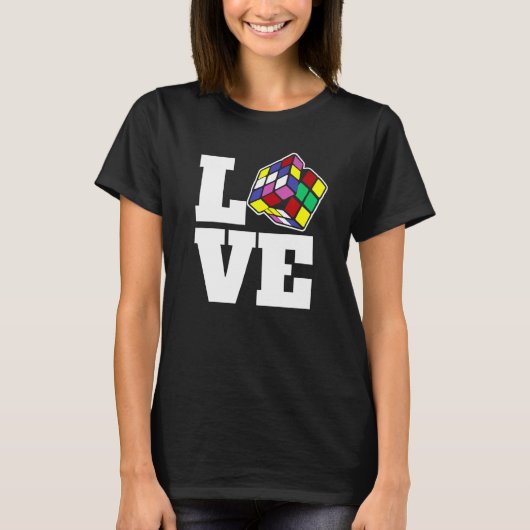 T-shirt Cube de puzzle concurrentiel Love Speed Cubing 80' (Devant)