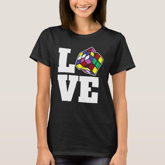 T-shirt Cube de puzzle concurrentiel Love Speed Cubing 80' (Devant)