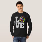 T-shirt Cube de puzzle concurrentiel Love Speed Cubing 80' (Devant entier)
