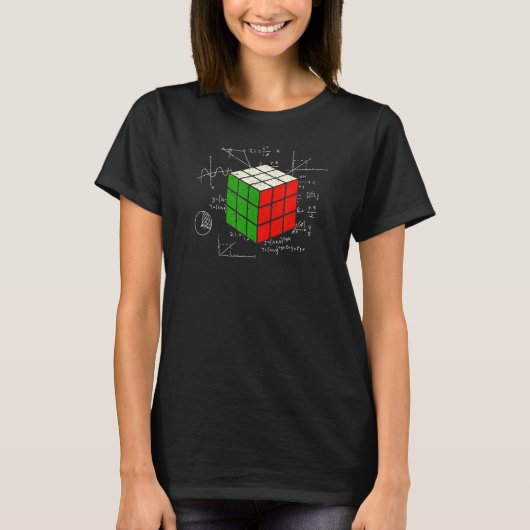 T-shirt Cube de puzzle concurrentiel Math Speed Cubing 80' (Devant)