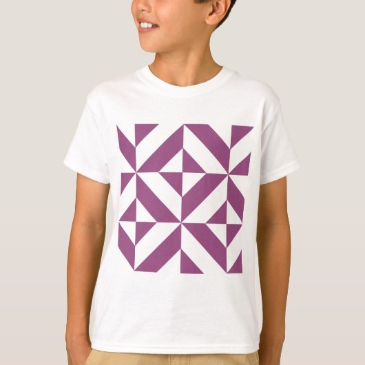 T-shirt Cube Déco géométrique violet chaud (Devant)